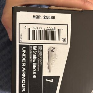Men’s/Boys Size 7 Under Armour Shadow Elite 2.0 FG White Football Cleats